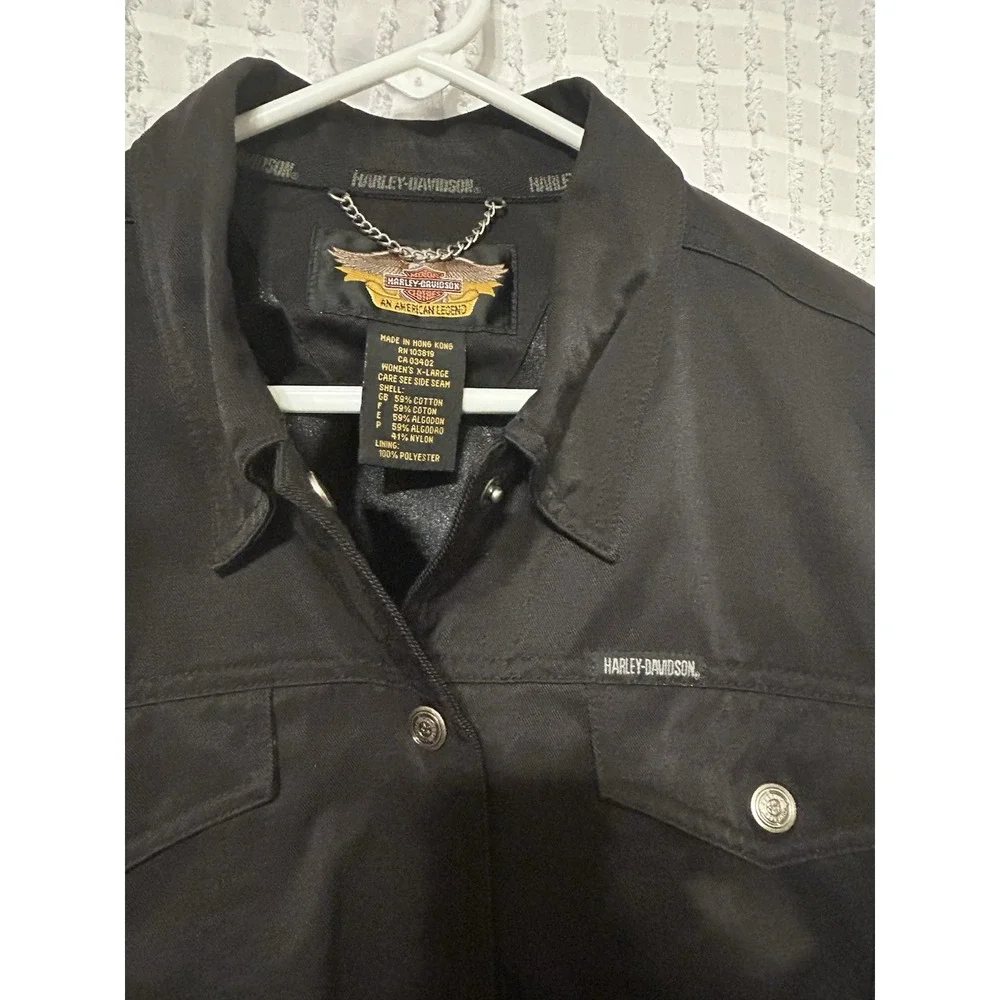Harley Davidson 6 Snap‎ Button Riding Jacket Women's Size XLarge Black
